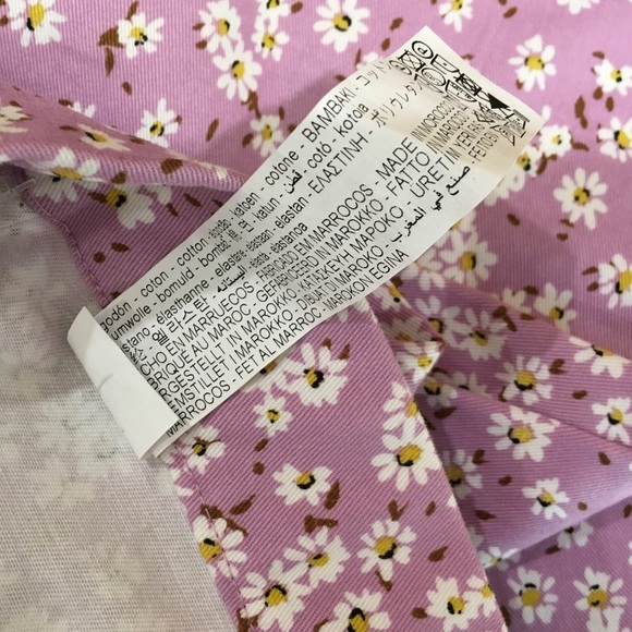 NWT zara Daisy floral flare pants hi rise purple size s retro 70s - Picture 3 of 5